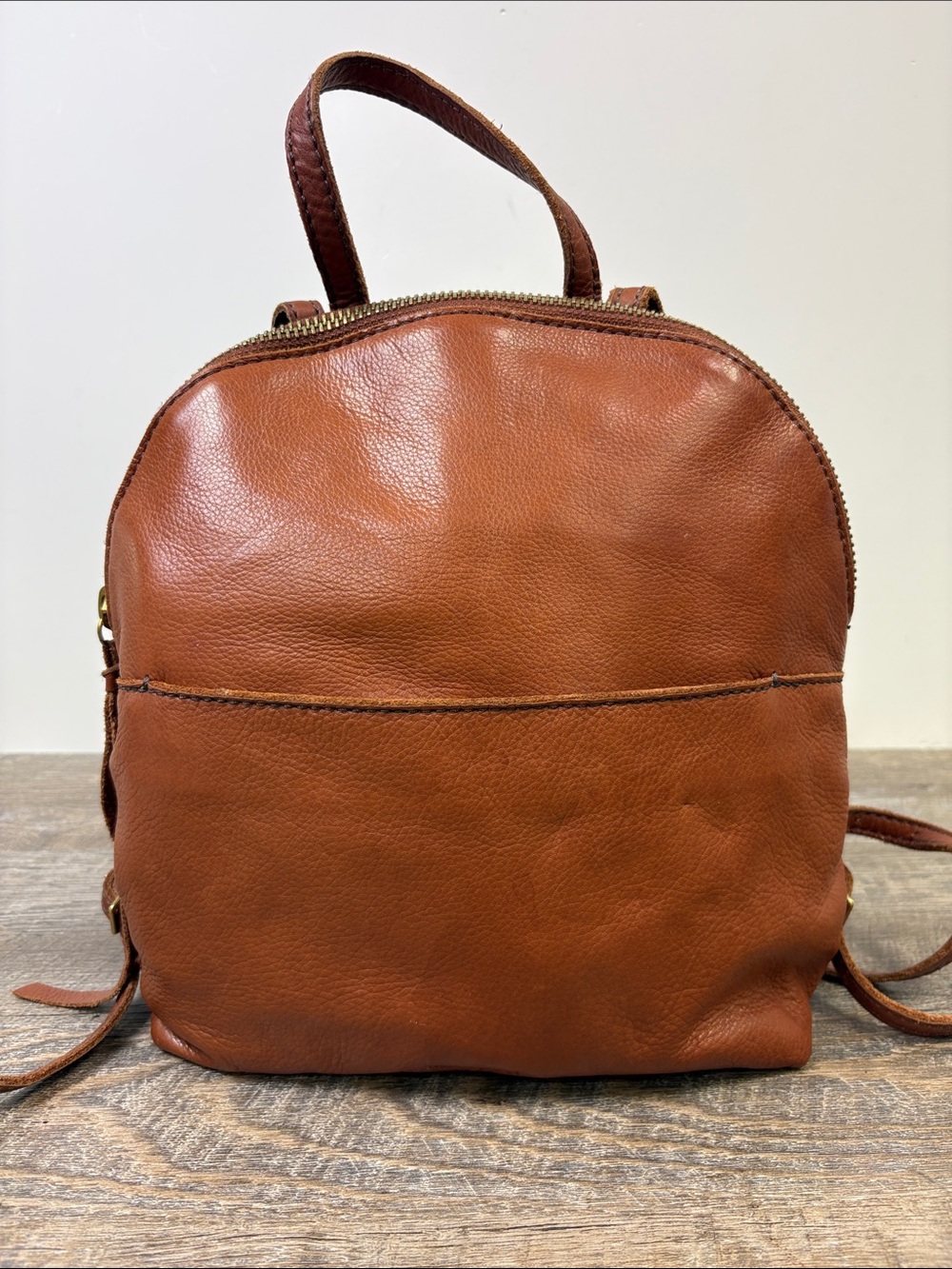 Margot New York Genuine Leather Brown Convertible Backpack Shoulder Bag